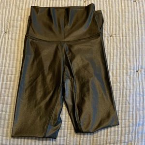Metallic olive leggings